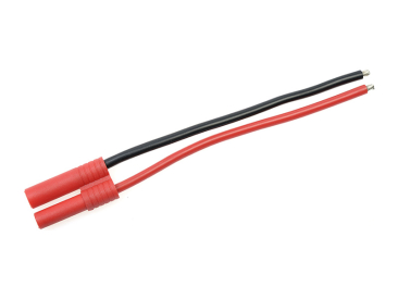 Konektor zlacený 4.0mm samice s kabelem 14AWG 10cm