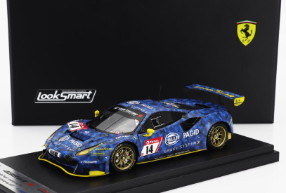 Looksmart Ferrari 488 Gt3 Evo 3.9l Turbo V8 Hella Pagid Racing One Team N 14 24h Nurburgring 2021 Christian Kohlhaas - Stephan Kohler - Mike Jager -  Norbert Schneider 1:43 Blue