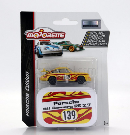 Majorette Porsche 911 Carrera Rs 2.7 N 139 Racing 1978 1:64 Žlutá Červená