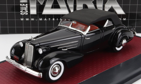 Matrix scale models Cadillac V16 Dual Cowl Sport Pheaton Cabriolet Closed 1937 1:43 Black