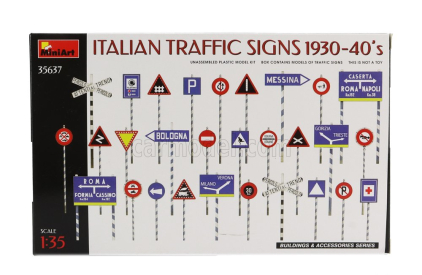 Miniart Accessories Segnali Stradali - Italian Traffic Signs 1930-1940 1:35 /