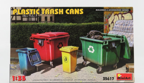 Miniart Accessories Set Cestino E Cassonetto Rifiuti - Trash Cans 1:35 /