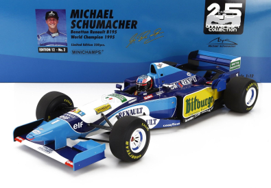 Minichamps Benetton F1 B195 Team Mild Seven Renault N 1 World Champion Season 1995 Michael Schumacher 1:12 Modrá Žlutá