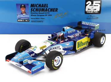 Minichamps Benetton F1 B195 Team Mild Seven Renault N 1 World Champion Winner European Gp 1995 Michael Schumacher 1:12 Modrá Žlutá