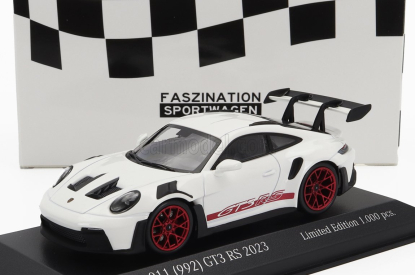 Minichamps Porsche 911 992 Gt3 Rs Coupe 2023 - Red Rims 1:43 Bílá Červená