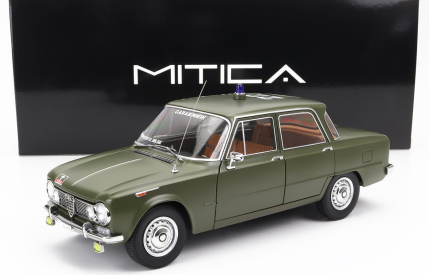 Mitica-diecast Alfa romeo Giulia 1.6 Ti Carabinieri Roma 1963 - Pronto Intervento Tel 686.666 1:18 Verde Caki Opaco - Matně Zelená