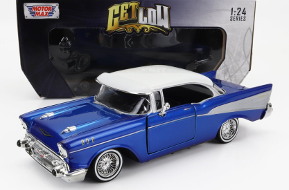 Motor-max Chevrolet Bel Air With Visor 1957 1:24 Modrá Stříbrná