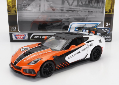 Motor-max Chevrolet Corvette Zr1 N 24 Racing 2019 1:24 Bílá Černá Oranžová