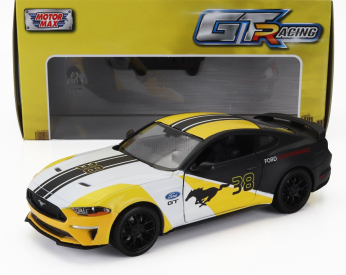 Motor-max Ford usa Mustang Gt N 38 Racing Coupe 2018 1:24 Bílá Žlutá Černá