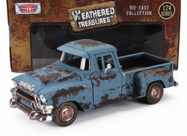 Motor-max GMC Chevy 3100 Pick-up Weathered Treasure 1955 1:24 Ruggine - Rust