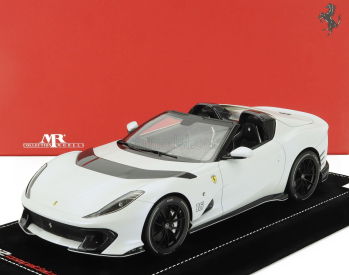 Mr-models Ferrari 812 Competizione A Spider N 16 Personal Car Charles Leclerc 2022 - Con Vetrina - With Showcase 1:18 Bianco Onda Marina - Matná Bílá