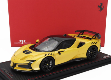 Mr-models Ferrari Sf90 Xx Stradale 2024 - Con Vetrina - With Showcase 1:18 Giallo Tristrato - Žlutá S Černou