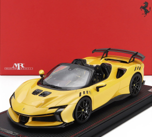 Mr-models Ferrari Sf90 Xx Stradale Spider 2024 - Con Vetrina - With Showcase 1:18 Giallo Tristrato - Žlutá S Černou