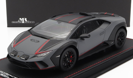 Mr-models Lamborghini Huracan N 63 Sterrato 2022 - Con Vetrina - With Showcase 1:18 Grigio Vulcano - Matná Šedá