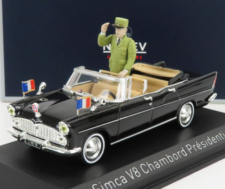 Norev Simca V8 Chambord Presidentielle With Figure 1968 1:43 Black