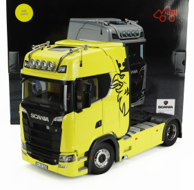 Nzg Scania S730 V8 Tractor Truck 2-assi With Vabis Logo 2017 1:18 Žlutá