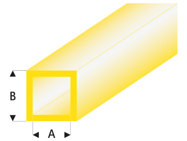 Raboesch profil ASA trubka čtvercová transparentní žlutá 2x3x330mm (5)