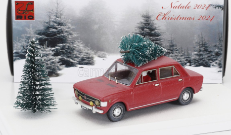 Rio-models Fiat 128 1-series 1969 - Christmas Edition 2024 - Con Babbo Natale - With Santa Claus Figure 1:43 Red