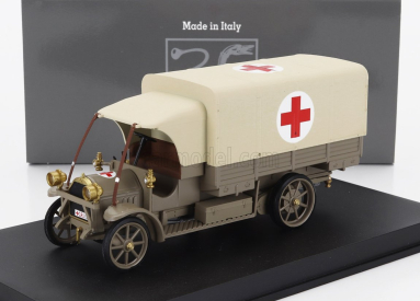 Rio-models Fiat 18bl Truck Telonato Ambulanza C.r.i. 1915 - 160th Anniversario Croce Rossa Italiana 1:43 Vojenská Zelená