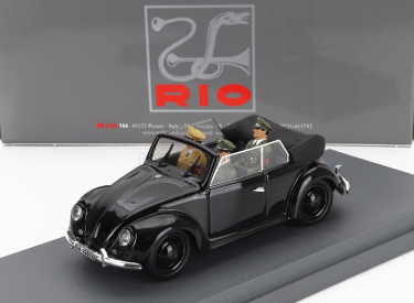 Rio-models Volkswagen Beetle Maggiolino Kafer Cabriolet Open With Hitler Himmler And Driver Figures 1939 1:43 Black