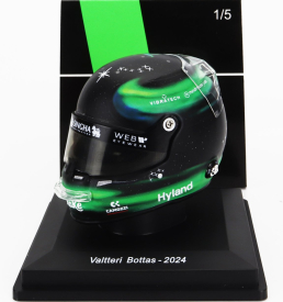 Spark-model Bell helmet Casco Helmet F1 Valtteri Bottas Team Stake Kick Sauber N 77 Season 2024 1:5 Zelená Černá