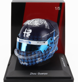 Spark-model Bell helmet F1  Casco Helmet Alfa Romeo C43 Team Stake N 24 Japan Gp 2023 Guanyu Zhou 1:5 Blue