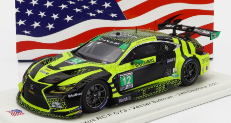 Spark-model Lexus Rc F Gt3 Team Aim Vasser Sullivan N 12 24h Daytona 2021 R.megennis - Z.veach - T.bell - F.montecalvo 1:43 Černá Žlutá