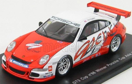 Spark-model Porsche 911 997 Gt2cup N 88 Winner Asia Cup 2007 T.sugden 1:43 Oranžová Bílá