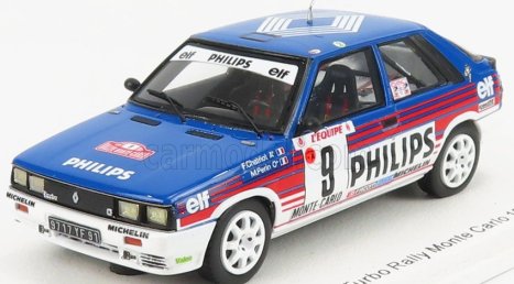 Spark-model Renault R11 Turbo N 9 Rally Montecarlo 1987 F.chatriot - M.perin 1:43 Světle Modrá Bílá Červená