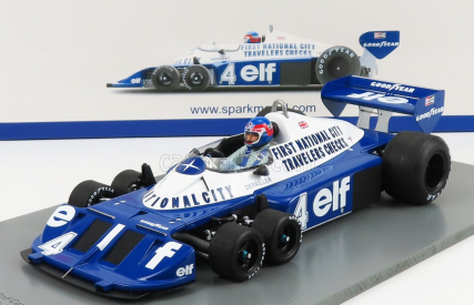 Spark-model Tyrrell F1  P34 Elf N 4 2nd Canada Gp 1977 P.depailler 1:18 Modrá Bílá