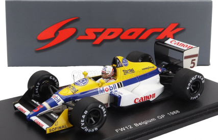 Spark-model Williams F1  Fw12 N 5 Belgium Gp 1988 Martin Brundle 1:43 Bílá Žlutá Modrá