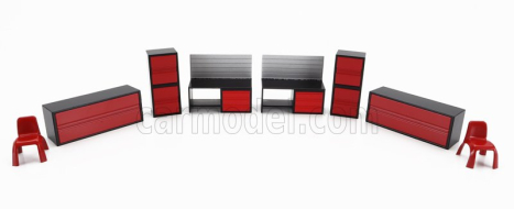 Tiny toys Accessories Set Garage Storage Forniture 1:43 Red