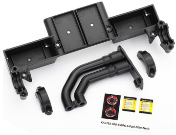 Traxxas Chassis tray/ driveshaft clamps/ fuel filler (black)