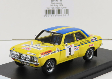 Trofeu Opel Ascona (night Version) N 9 Rally Tap 1974 T.fall - R.turvey 1:43 Žlutá Modrá