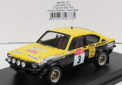 Trofeu Opel Kadett Gt/e Coupe (night Version) N 3 Rally Sanremo 1976 A.ballestrieri - S.maiga 1:43 Žlutá Černá