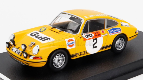 Trofeu Porsche 911s Coupe (night Version) N 2 Winner Rally Swedish 1970 Bjorn Waldegaard - Lars Helmer 1:43 Žlutá