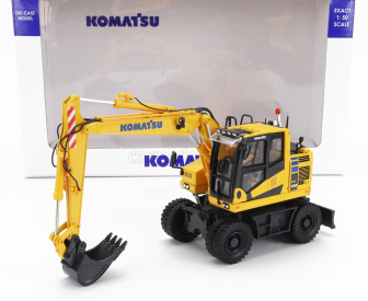 Universal hobbies Komatsu Pw148 Ruspa Gommata - Tractor Scraper 1:50 Žlutá Černá