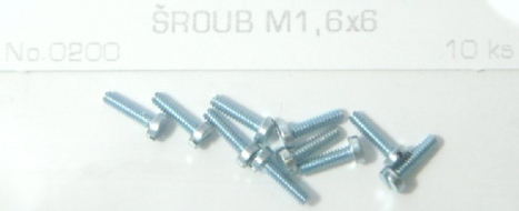 0200 Šroub M1,6x6, 10ks