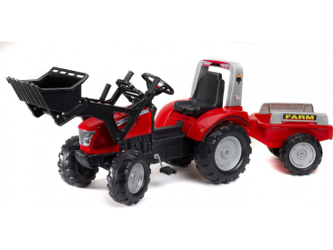 FALK - Šlapací traktor McCormick s nakladačem a vlečkou