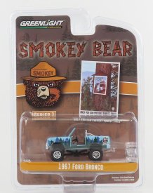 Greenlight Ford usa Bronco 1967 - Smokey Bear 1:64 Světle Modrá Zelená