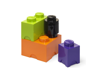 LEGO úložné boxy Multi-Pack 4ks - fialová, černá, oranžová, zelená