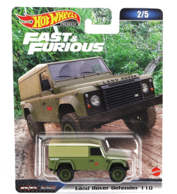 Mattel hot wheels Land rover Defender 110 1999 - Fast & Furious 1:64 Vojenská Zelená