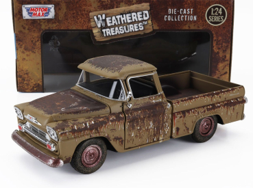 Motor-max Chevrolet Apache Pick-up Fleetside Weathered Treasure 1958 1:24 Ruggine - Rust