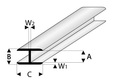 Raboesch profil ASA spojovací plochý 4x1000mm