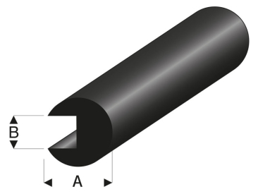 Raboesch profil gumový ochrana hrany pr.8x2mm 2m