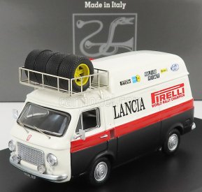 Rio-models Fiat 238 Van Tetto Alto Con Portapacchi - High Roof With Rack - Assistenza Rally Lancia 1973 1:43 Bílá Červená Černá