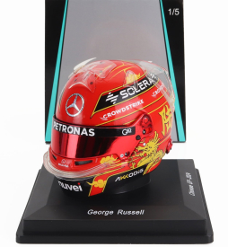 Spark-model Bell helmet Casco Helmet F1 George Russell F1 Team Mercedes Amg China Gp 2024 1:5 Red