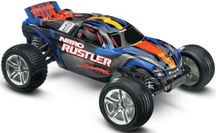 RC auto Traxxas Nitro Rustler 1:10 TQi RTR, modrá