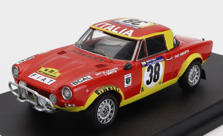 Trofeu Fiat 124 Abarth Rally (night Version) N 38 Rally East African Safari 1974 R.ulyate - I.smith 1:43 Červená Žlutá