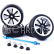 ALUMINUM STYLISH SPINNING RIMS (4PCS) BK 9-SPOKE TIRE SET W/ TIRE HOLDER FOR 1:10 RC TOUR